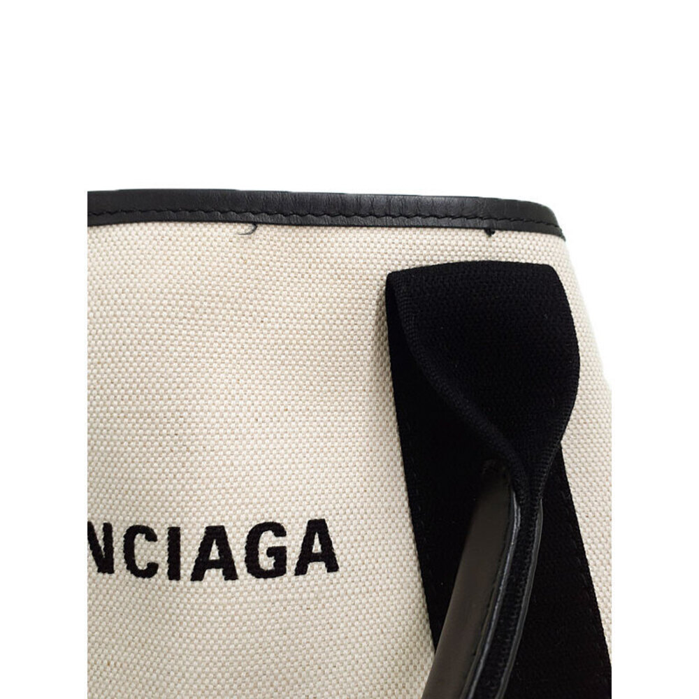 Balenciaga CABAS Tote Bag Canvas Leather White Black - Picture 8 of 9